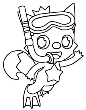 Página para Colorir Adorável Pinkfong
