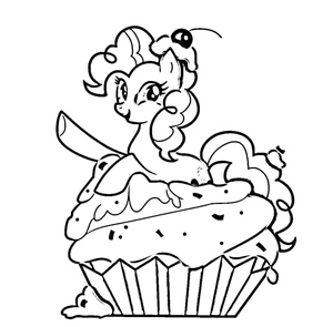 Página para Colorir Biggie Brown e Pinkie Pie