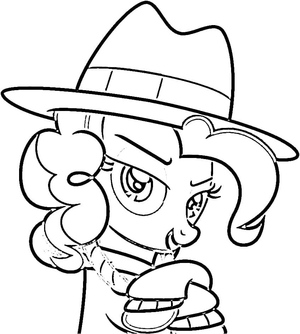Colorindo Pinkie Pie usando um chapéu