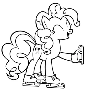 Página para Colorir Patinação no Gelo Pinkie Pie
