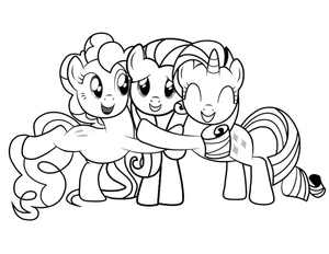 Página para Colorir Pinkie Pie e suas Amigas