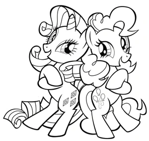 Página para Colorir Pinkie Pie e Rarity