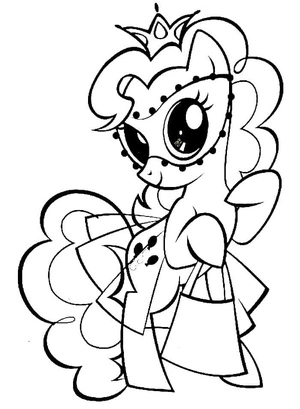 Página para Colorir Pinkie Pie na Festa