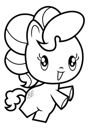 Página para Colorir Pinkie Pie Chibi Pony
