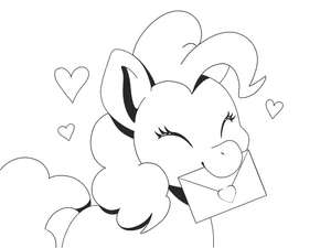Página para Colorir Pinkie Pie Segurando uma Carta