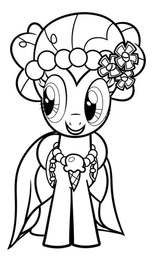 Página para Colorir Pinkie Pie com um Vestido Elegante