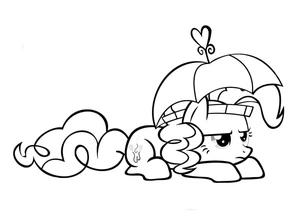 Página para Colorir Pinkie Pie Está Entediada