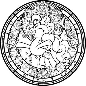 Página para Colorir Mandala da Pinkie Pie