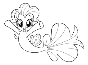 Página para Colorir Pinkie Pie Sereia