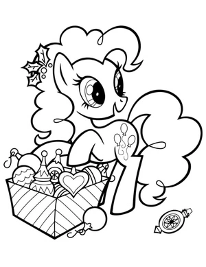 Página para Colorir Decoração de Pinkie Pie para o Natal