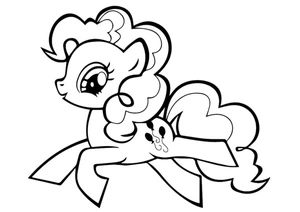 Página para Colorir Pinkie Pie Cavalgando