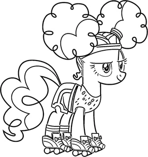 Página para Colorir Pinkie Pie de Patins