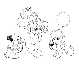 Página para Colorir Aniversário da Pinkie Pie