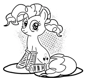Página para Colorir Pinkie Pie sentada pacificamente