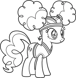 Página para Colorir Pinkie Pie, a Pônei Atlética