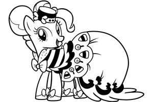 Página para Colorir Pinkie Pie Vestindo um Vestido Lindo