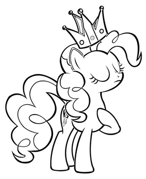 Página para Colorir Pinkie Pie usando uma coroa