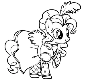 Página para Colorir Pinkie Pie vestindo um vestido