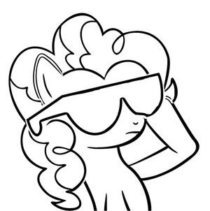 Página para Colorir Pinkie Pie usando óculos escuros