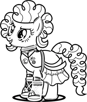 Página para Colorir Linda Pinkie Pie com Roupa Encantadora