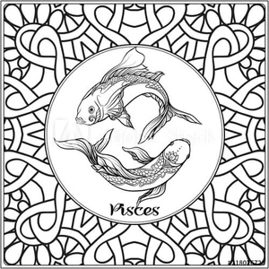 Página para Colorir Página para Colorir de Peixes para Adultos