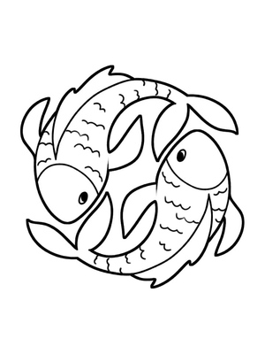 Página para Colorir de Peixes para Imprimir