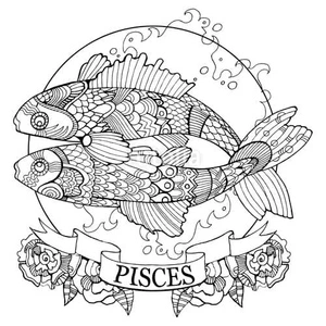 Página para Colorir Página para Colorir do Símbolo de Peixes