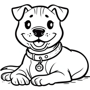 Página para Colorir Filhote de Pitbull Adorável