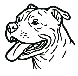 Página para Colorir Rosto de um Cachorro Pitbull