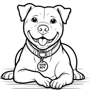 Página para Colorir Pitbull Amigável