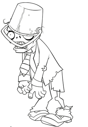 Zumbi Buckethead de Plants vs Zombies