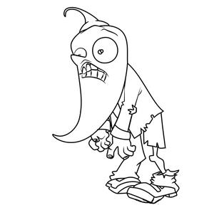 Página para Colorir Zumbi Jalapeño de Plants vs Zombies