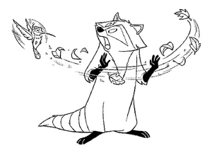 Página para Colorir Página para colorir do Meeko do filme Pocahontas