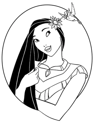 Página para Colorir Linda Pocahontas
