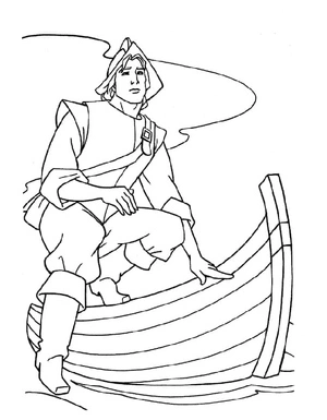 Página para Colorir Página para colorir do Capitão John Smith do filme Pocahontas