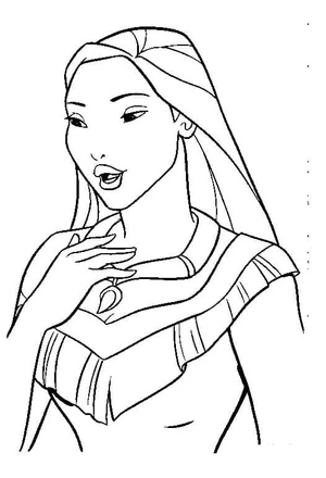Página para Colorir Pocahontas da Disney