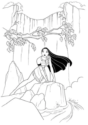 Página para Colorir Incrível Pocahontas