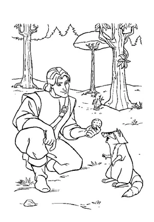 Página para Colorir Página para Colorir John Smith e Meeko