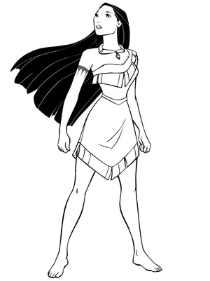 Página para Colorir Encantadora Pocahontas