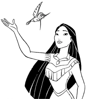 Página para Colorir Página para Colorir Pocahontas e Flit