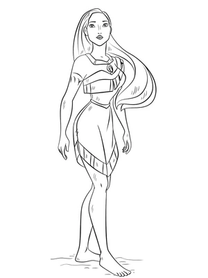 Página para Colorir Pocahontas da Disney