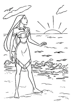 Página para Colorir Página para Colorir da Princesa Pocahontas