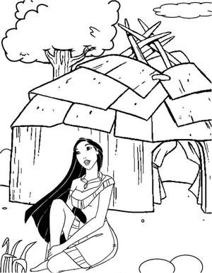 Página para Colorir Página para Colorir de Pocahontas para Imprimir