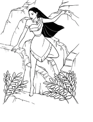 Página para Colorir Página para Colorir da Pocahontas para Imprimir para Crianças