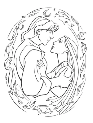 Página para Colorir Página para Colorir do Smith e Pocahontas