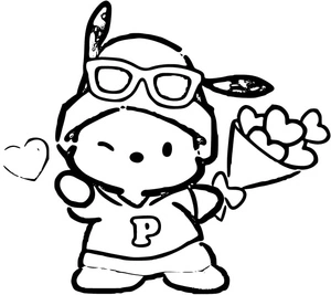 Página para Colorir Pochacco Relaxado