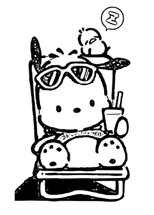 Pochacco Aproveitando um Momento de Relaxamento