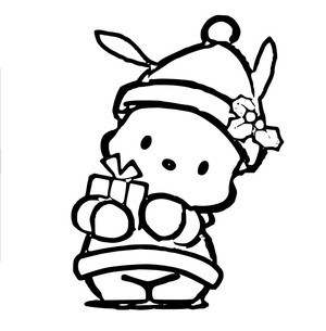 Página de Colorir de Natal do Pochacco