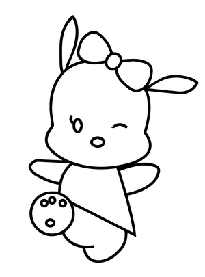 Pochamii sorrindo, easy Pochamii coloring page, free printable