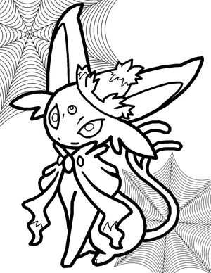 Página para Colorir Espeon Pokémon de Halloween